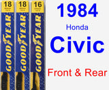 Front & Rear Wiper Blade Pack for 1984 Honda Civic - Premium