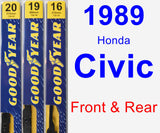 Front & Rear Wiper Blade Pack for 1989 Honda Civic - Premium