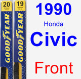 Front Wiper Blade Pack for 1990 Honda Civic - Premium