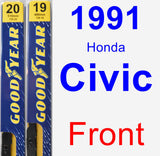 Front Wiper Blade Pack for 1991 Honda Civic - Premium