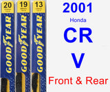 Front & Rear Wiper Blade Pack for 2001 Honda CR-V - Premium