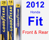 Front & Rear Wiper Blade Pack for 2012 Honda Fit - Premium