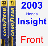 Front Wiper Blade Pack for 2003 Honda Insight - Premium