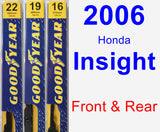 Front & Rear Wiper Blade Pack for 2006 Honda Insight - Premium