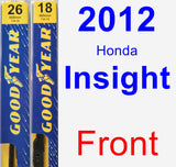 Front Wiper Blade Pack for 2012 Honda Insight - Premium