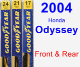 Front & Rear Wiper Blade Pack for 2004 Honda Odyssey - Premium