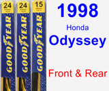 Front & Rear Wiper Blade Pack for 1998 Honda Odyssey - Premium