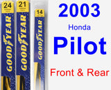 Front & Rear Wiper Blade Pack for 2003 Honda Pilot - Premium