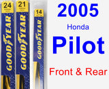 Front & Rear Wiper Blade Pack for 2005 Honda Pilot - Premium