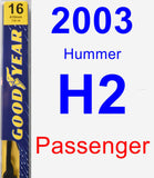 Passenger Wiper Blade for 2003 Hummer H2 - Premium