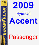 Passenger Wiper Blade for 2009 Hyundai Accent - Premium