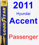 Passenger Wiper Blade for 2011 Hyundai Accent - Premium