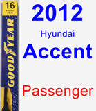 Passenger Wiper Blade for 2012 Hyundai Accent - Premium