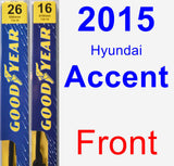 Front Wiper Blade Pack for 2015 Hyundai Accent - Premium