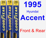 Front & Rear Wiper Blade Pack for 1995 Hyundai Accent - Premium