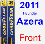 Front Wiper Blade Pack for 2011 Hyundai Azera - Premium