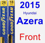 Front Wiper Blade Pack for 2015 Hyundai Azera - Premium