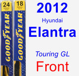 Front Wiper Blade Pack for 2012 Hyundai Elantra - Premium