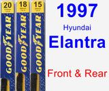 Front & Rear Wiper Blade Pack for 1997 Hyundai Elantra - Premium