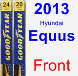 Front Wiper Blade Pack for 2013 Hyundai Equus - Premium