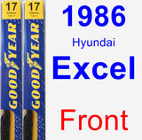 Front Wiper Blade Pack for 1986 Hyundai Excel - Premium