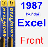 Front Wiper Blade Pack for 1987 Hyundai Excel - Premium