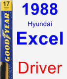 Driver Wiper Blade for 1988 Hyundai Excel - Premium