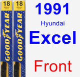 Front Wiper Blade Pack for 1991 Hyundai Excel - Premium