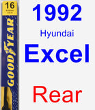 Rear Wiper Blade for 1992 Hyundai Excel - Premium