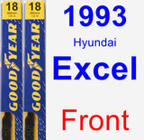 Front Wiper Blade Pack for 1993 Hyundai Excel - Premium