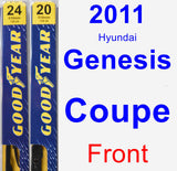 Front Wiper Blade Pack for 2011 Hyundai Genesis Coupe - Premium