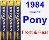 Front & Rear Wiper Blade Pack for 1984 Hyundai Pony - Premium