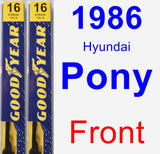 Front Wiper Blade Pack for 1986 Hyundai Pony - Premium