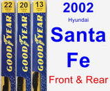 Front & Rear Wiper Blade Pack for 2002 Hyundai Santa Fe - Premium