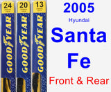 Front & Rear Wiper Blade Pack for 2005 Hyundai Santa Fe - Premium