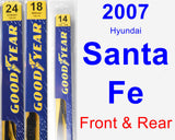 Front & Rear Wiper Blade Pack for 2007 Hyundai Santa Fe - Premium