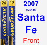 Front Wiper Blade Pack for 2007 Hyundai Santa Fe - Premium