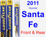 Front & Rear Wiper Blade Pack for 2011 Hyundai Santa Fe - Premium