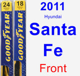 Front Wiper Blade Pack for 2011 Hyundai Santa Fe - Premium