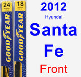 Front Wiper Blade Pack for 2012 Hyundai Santa Fe - Premium
