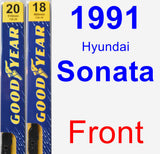 Front Wiper Blade Pack for 1991 Hyundai Sonata - Premium