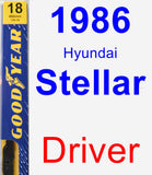 Driver Wiper Blade for 1986 Hyundai Stellar - Premium