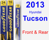 Front & Rear Wiper Blade Pack for 2013 Hyundai Tucson - Premium