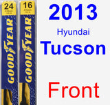 Front Wiper Blade Pack for 2013 Hyundai Tucson - Premium