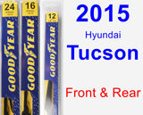 Front & Rear Wiper Blade Pack for 2015 Hyundai Tucson - Premium