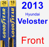 Front Wiper Blade Pack for 2013 Hyundai Veloster - Premium