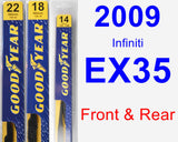 Front & Rear Wiper Blade Pack for 2009 Infiniti EX35 - Premium