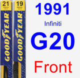 Front Wiper Blade Pack for 1991 Infiniti G20 - Premium