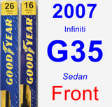 Front Wiper Blade Pack for 2007 Infiniti G35 - Premium