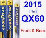 Front & Rear Wiper Blade Pack for 2015 Infiniti QX60 - Premium